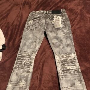 Distressed Gray Denim Jeans